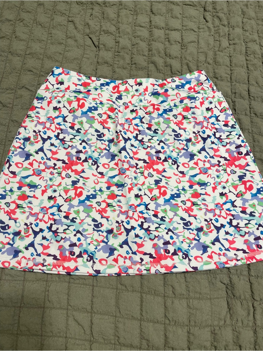 Floral Multicolor A-Line Skirt - White Base